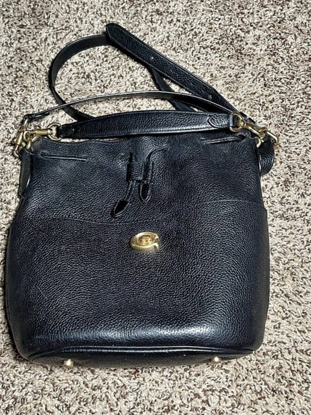 Coach Black Leather Shoulder Bag